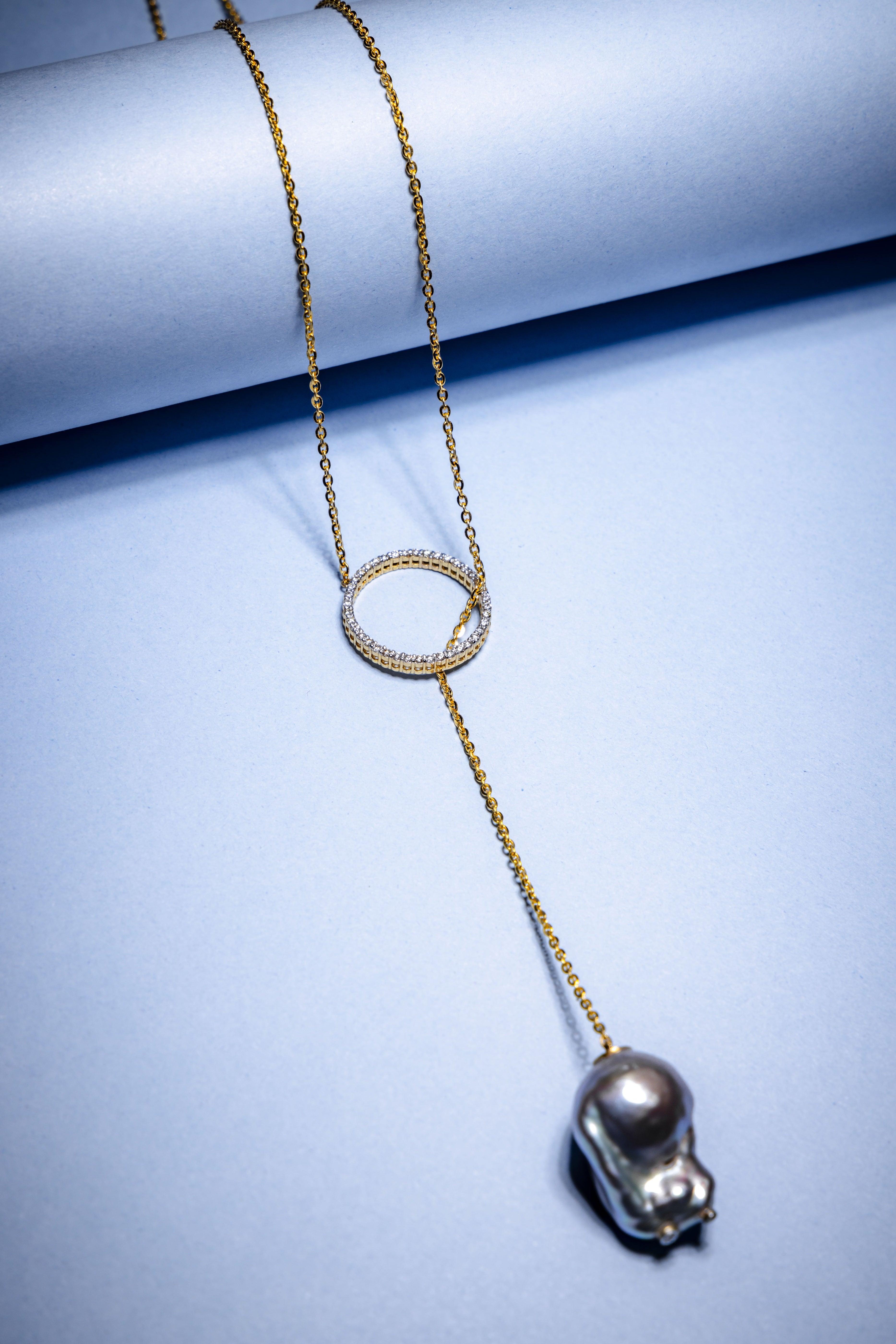 Aurora cascade lariat neckpiece