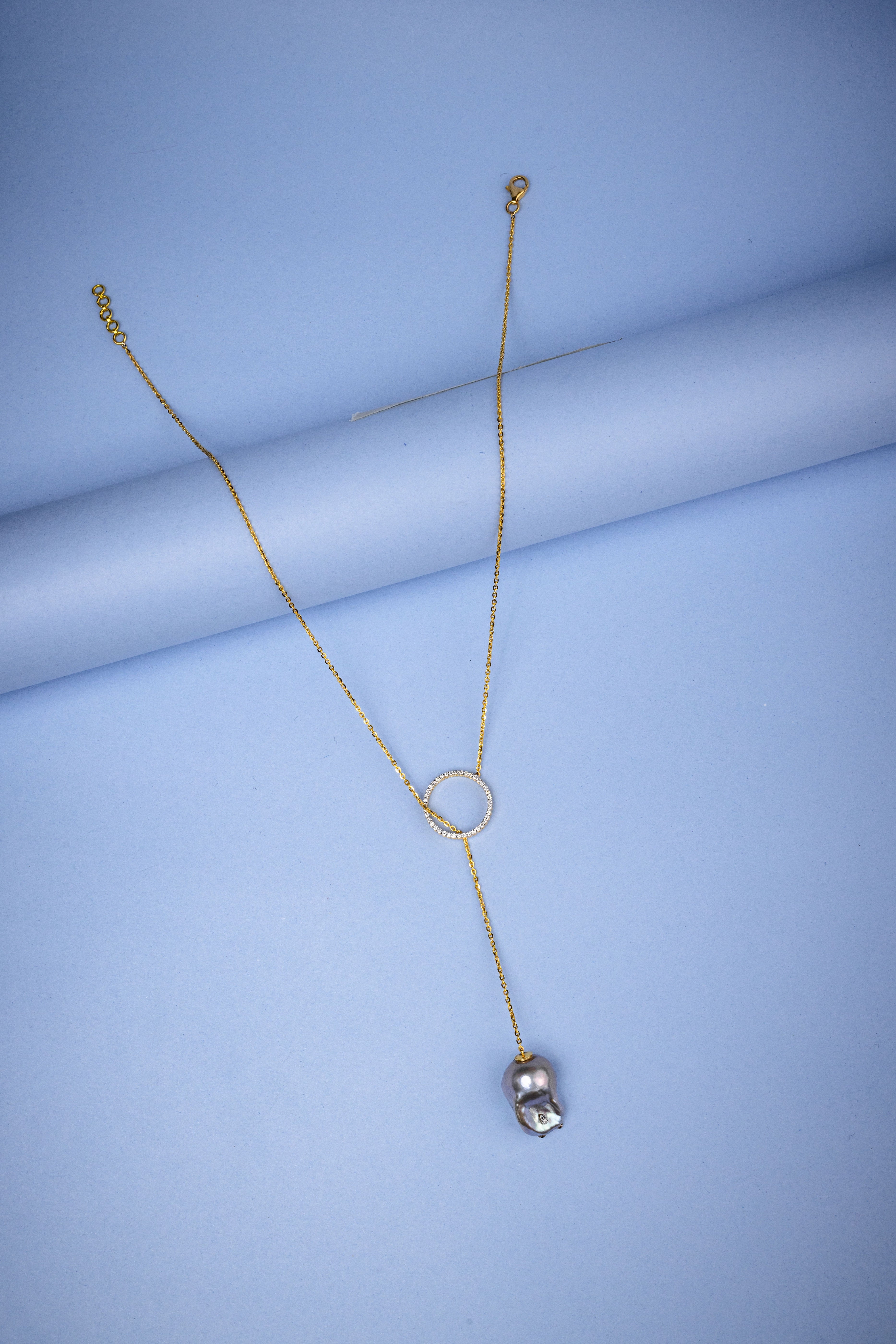 Aurora cascade lariat neckpiece